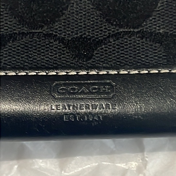 Coach black monogram key chain coin purse wallet - Picture 5 of 6